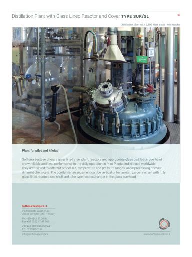 Impianti di Distillazione con Reattore smaltato